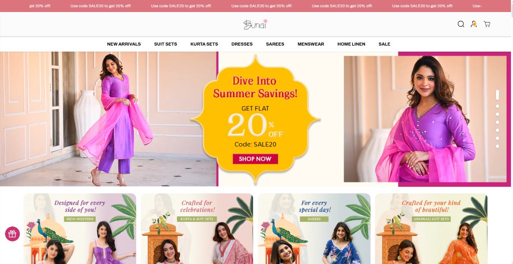 Bunai.com homepage preview