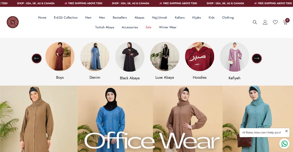 Nabia homepage preview