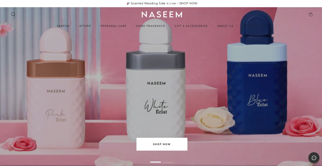 Naseem Perfume homepage preview